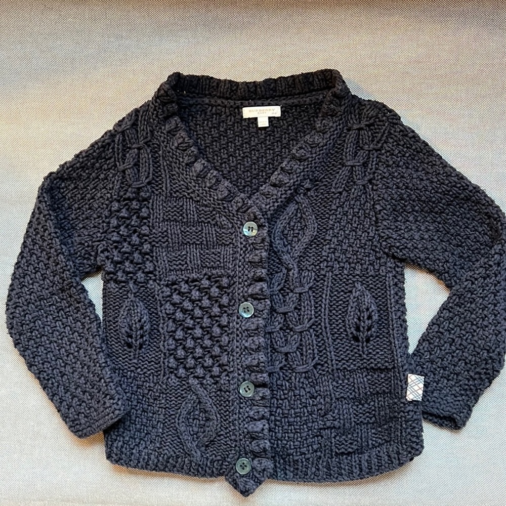 Burberry baby navy cardigan
